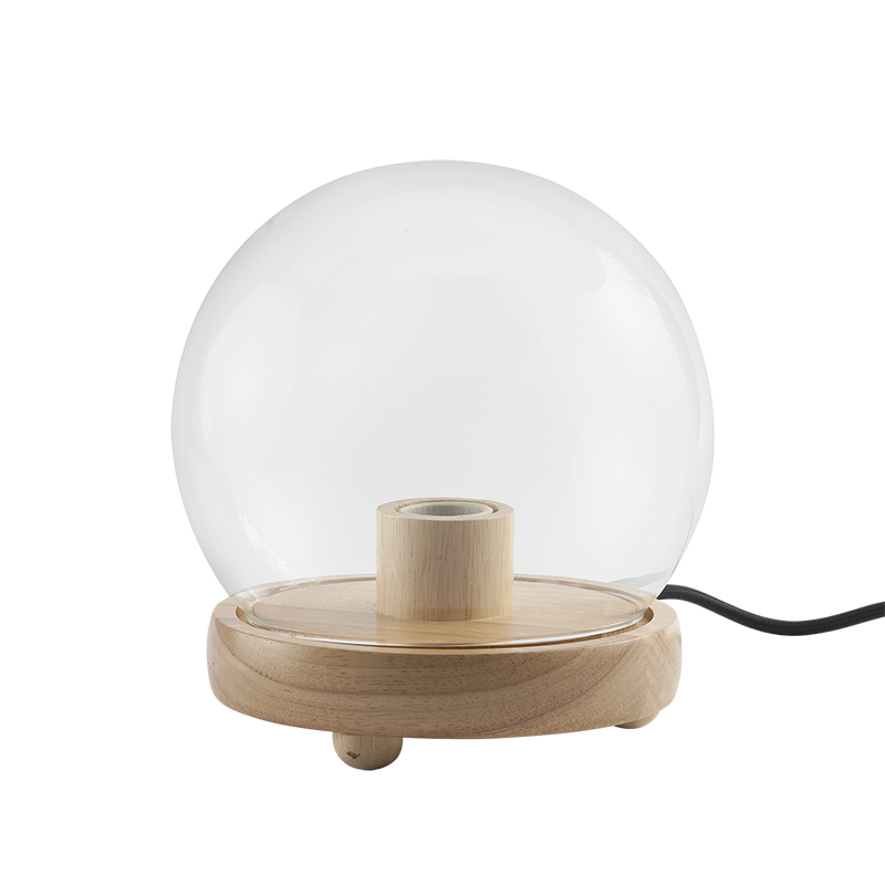 Momax Wooden Lamp Stand with Glass Cover (Sphere)