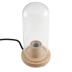 Momax Wooden Lamp Stand with Glass Cover Dome