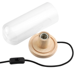 Momax Wooden Lamp Stand with Glass Cover Dome