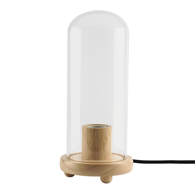 Momax Wooden Lamp Stand with Glass Cover Dome
