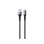 90 Percent USB-A to USB-C Nylon Braided Fast Charging Data Cable 1M | Black
