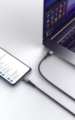 كيبل شحن من USB-A إلى Micro USB من 90 Percent مضفر بالنايلون 1 متر | أسود