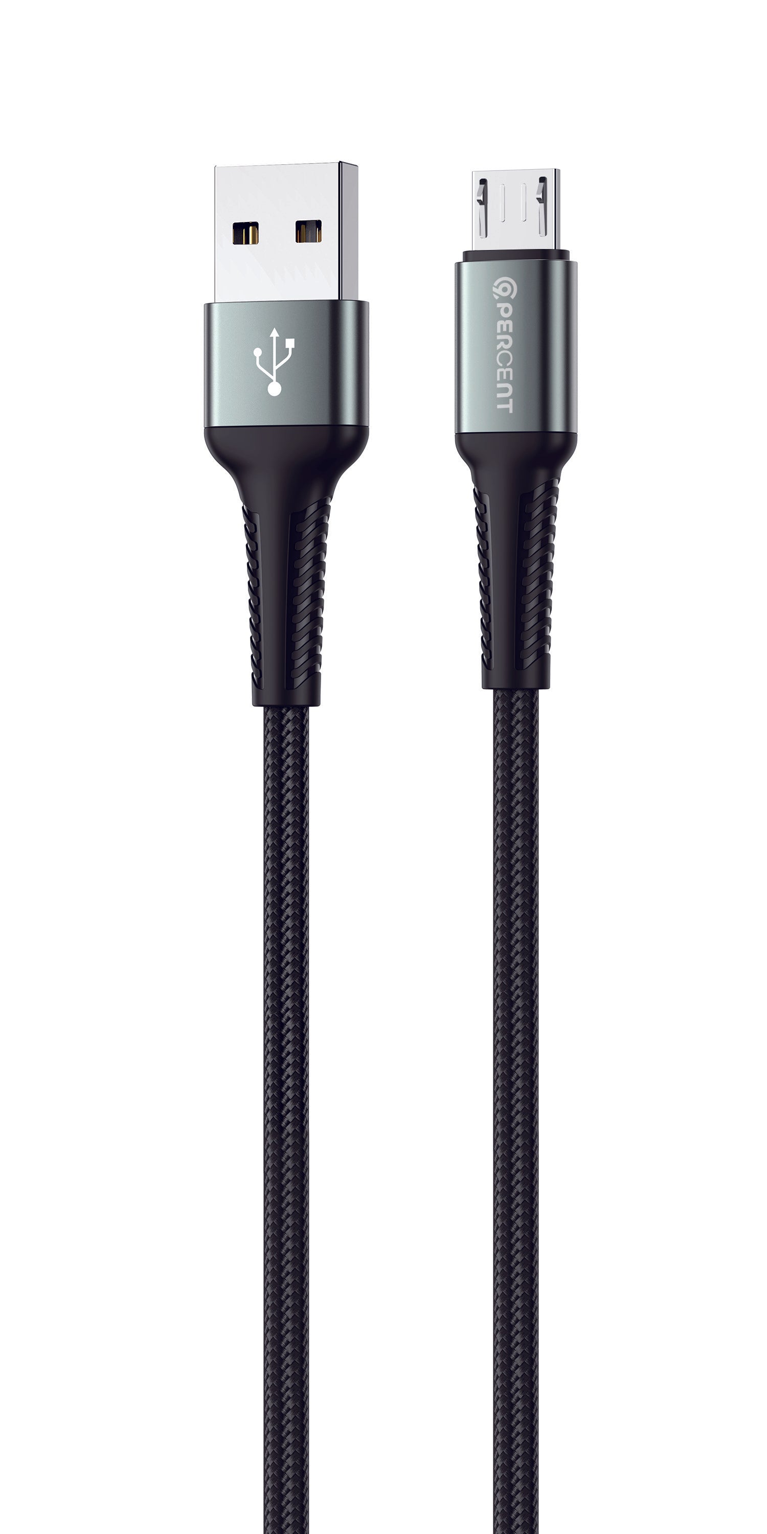 90 Percent USB-A to Micro Nylon Braided Fast Charging Data Cable 1M | Black