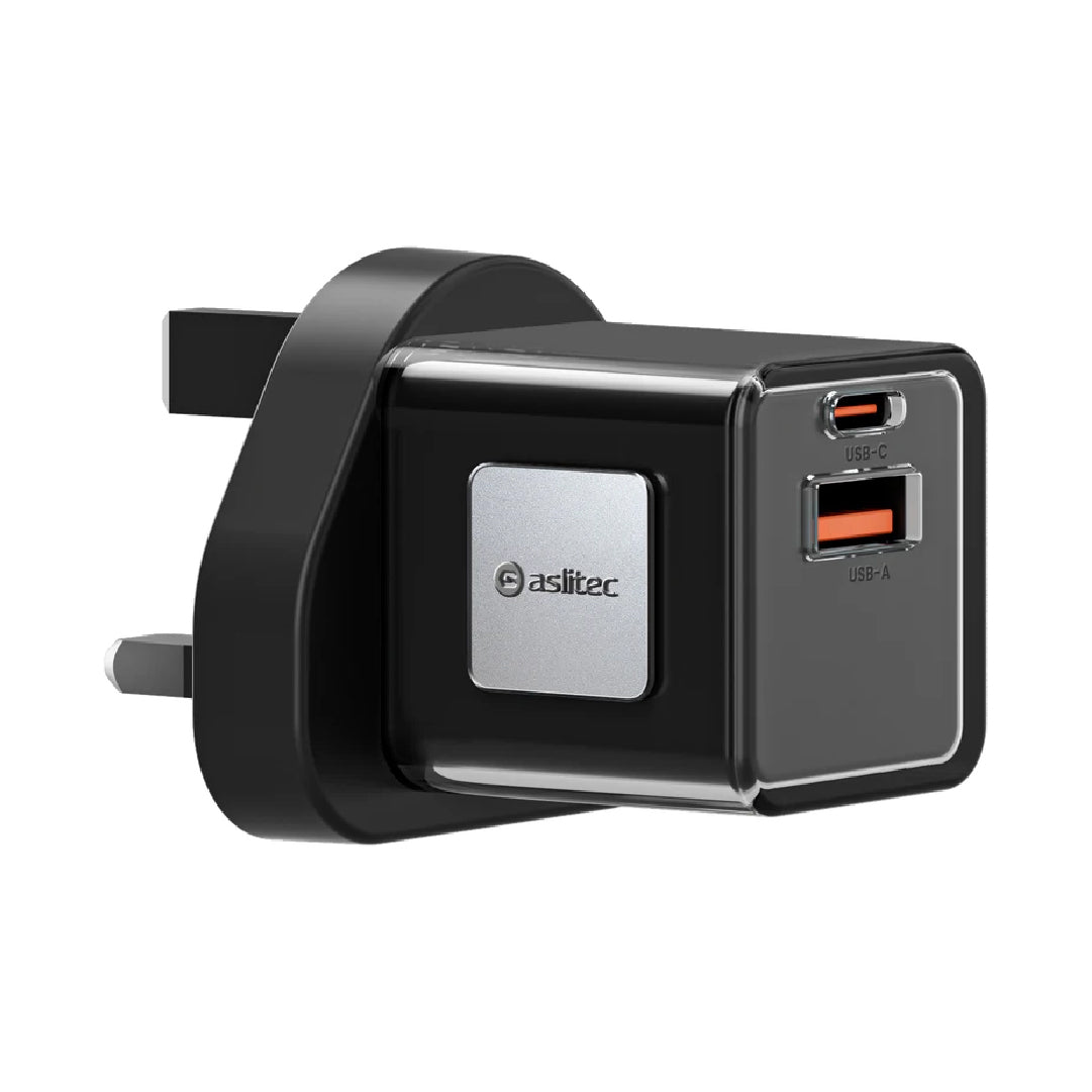 شاحن aslitec VoltiqueGaN بقدرة 35 واط – شاحن GaN فاخر بمنفذي USB-A و USB-C