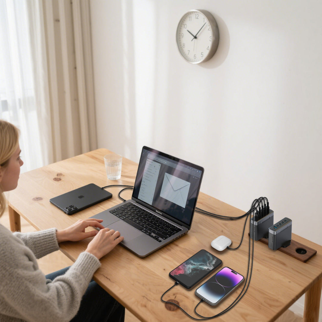 LZEL VoltixStation 150W 5-Port GaN Wall Fast Charger | Black