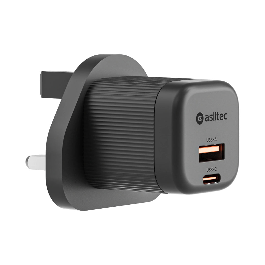 aslitec VexoraGaN 35W – Premium GaN Charger, Dual USB-A + USB-C Ports