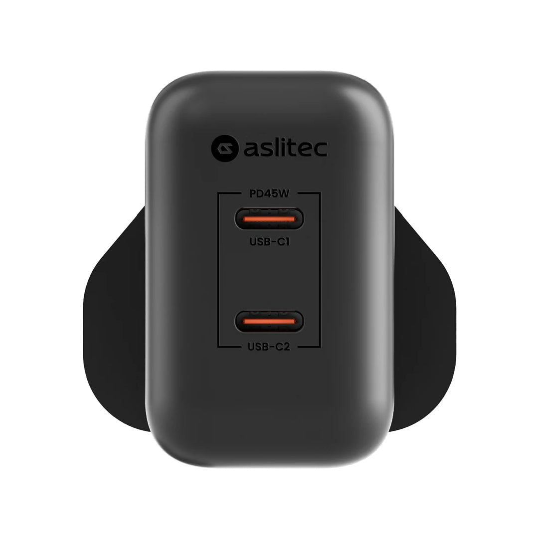 aslitec VexoraGaN 45W – Compact GaN Charger, Dual USB-C Ports