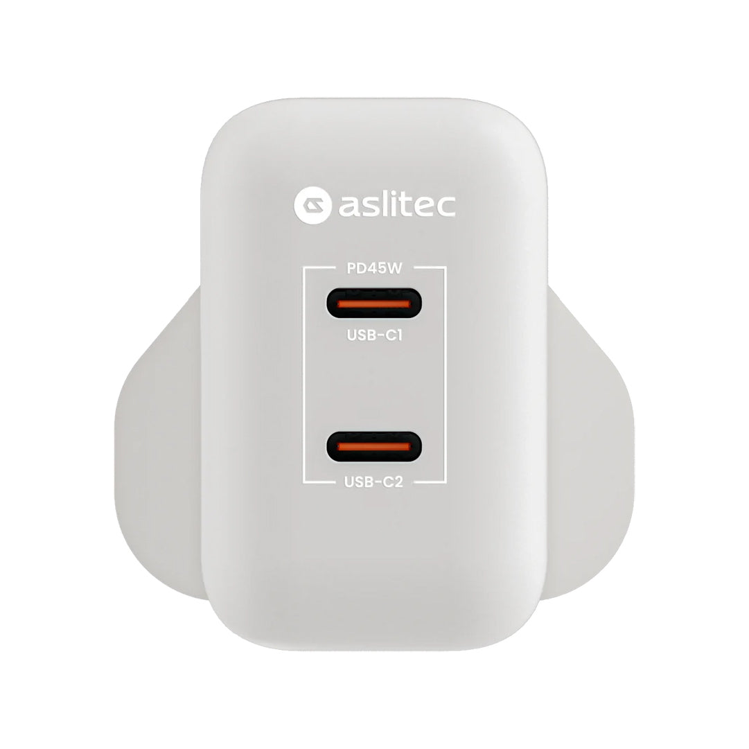 aslitec VexoraGaN 45W – Compact GaN Charger, Dual USB-C Ports