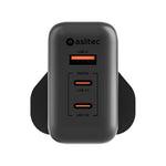 aslitec VexoraGaN 65W – Compact GaN Charger, USB-A + Dual USB-C Triple Ports