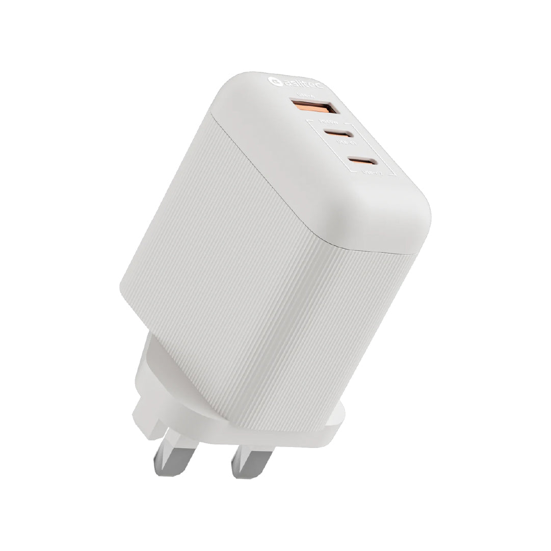 aslitec VexoraGaN 65W – Compact GaN Charger, USB-A + Dual USB-C Triple Ports