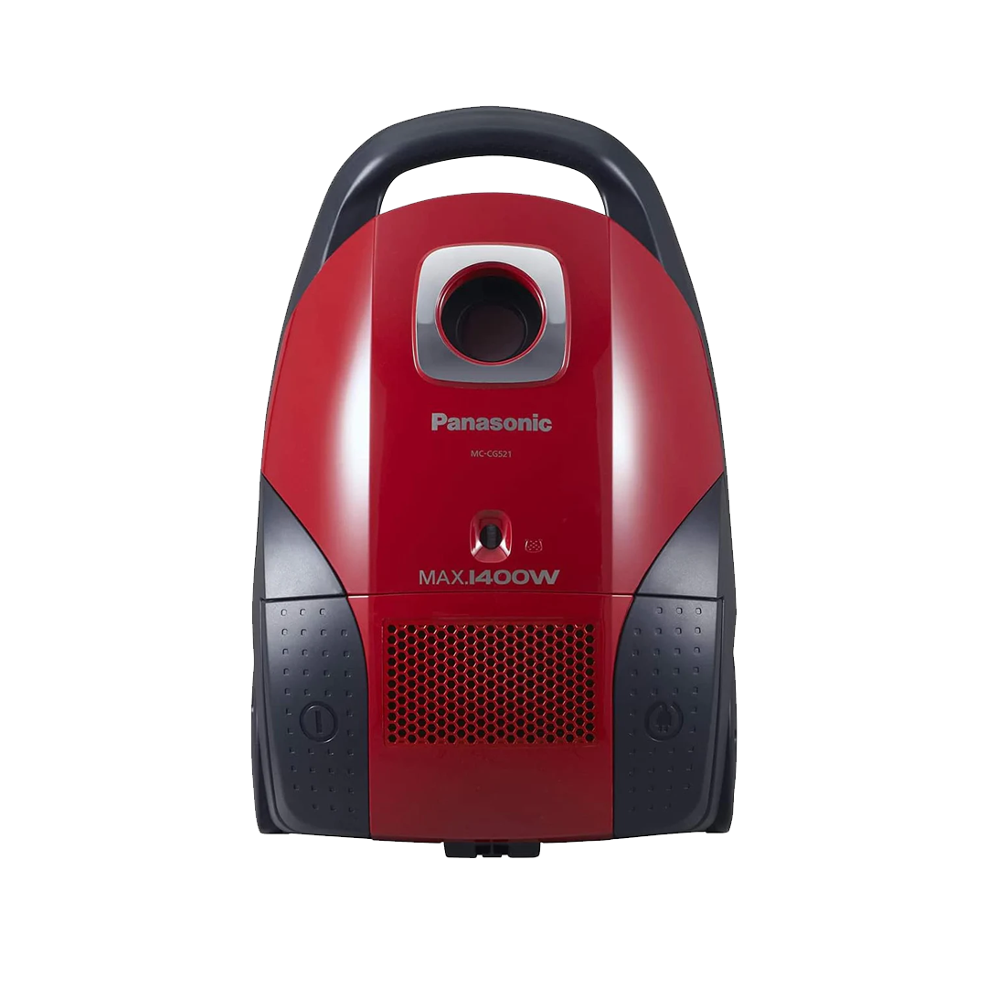 مكنسة باناسونيك Panasonic Vacuum Cleaner - بقوة 1400 واط - سعة كيس غبار 4 لتر (موديل MC-CG521R747) | أحمر/أسود