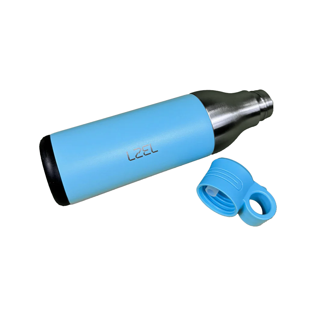 LZEL Natura Elva Vacuum Bottle Dual 400 mL + 400 mL | Sky Blue Aluminum
