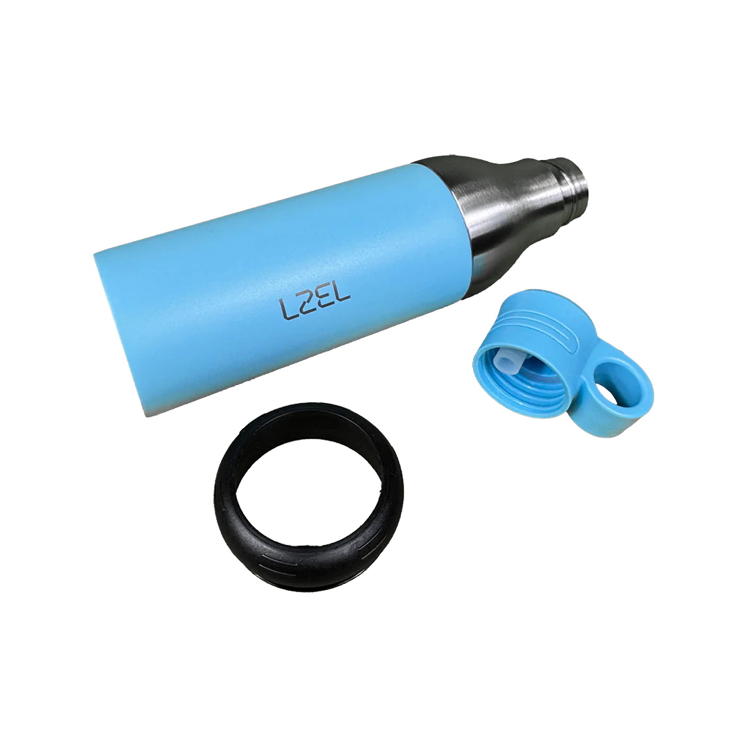 LZEL Natura Elva Vacuum Bottle Dual 400 mL + 400 mL | Sky Blue Aluminum