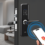 LZEL ZYNTRA Smart Door Lock with Alarm & Tuya App Control | Black