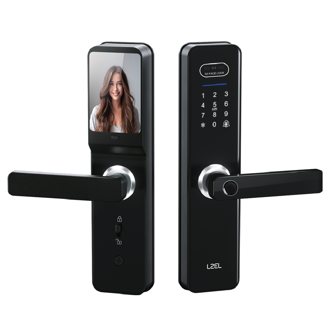 LZEL قفل باب ذكي ZSN010 | التعرف على الوجه ثلاثي الأبعاد، بصمة الإصبع، كلمة المرور، بطاقة IC والفتح عن بُعد