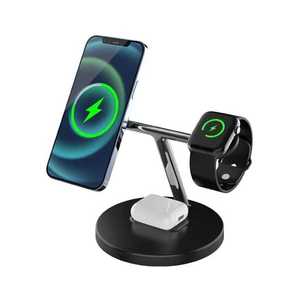 3-in-1 15W Fast Wireless Charging Station - Black (WIC15B)