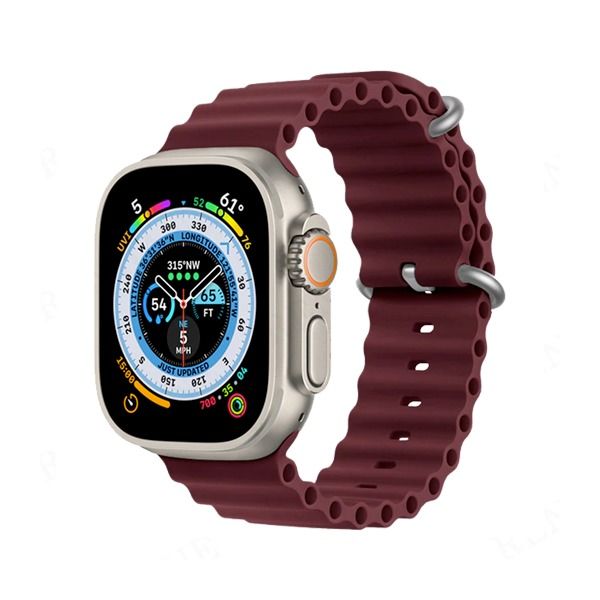 سوار Ocean Band لساعة Watch Ultra مقاس 44-45-49MM - عنابي | WO-49 M