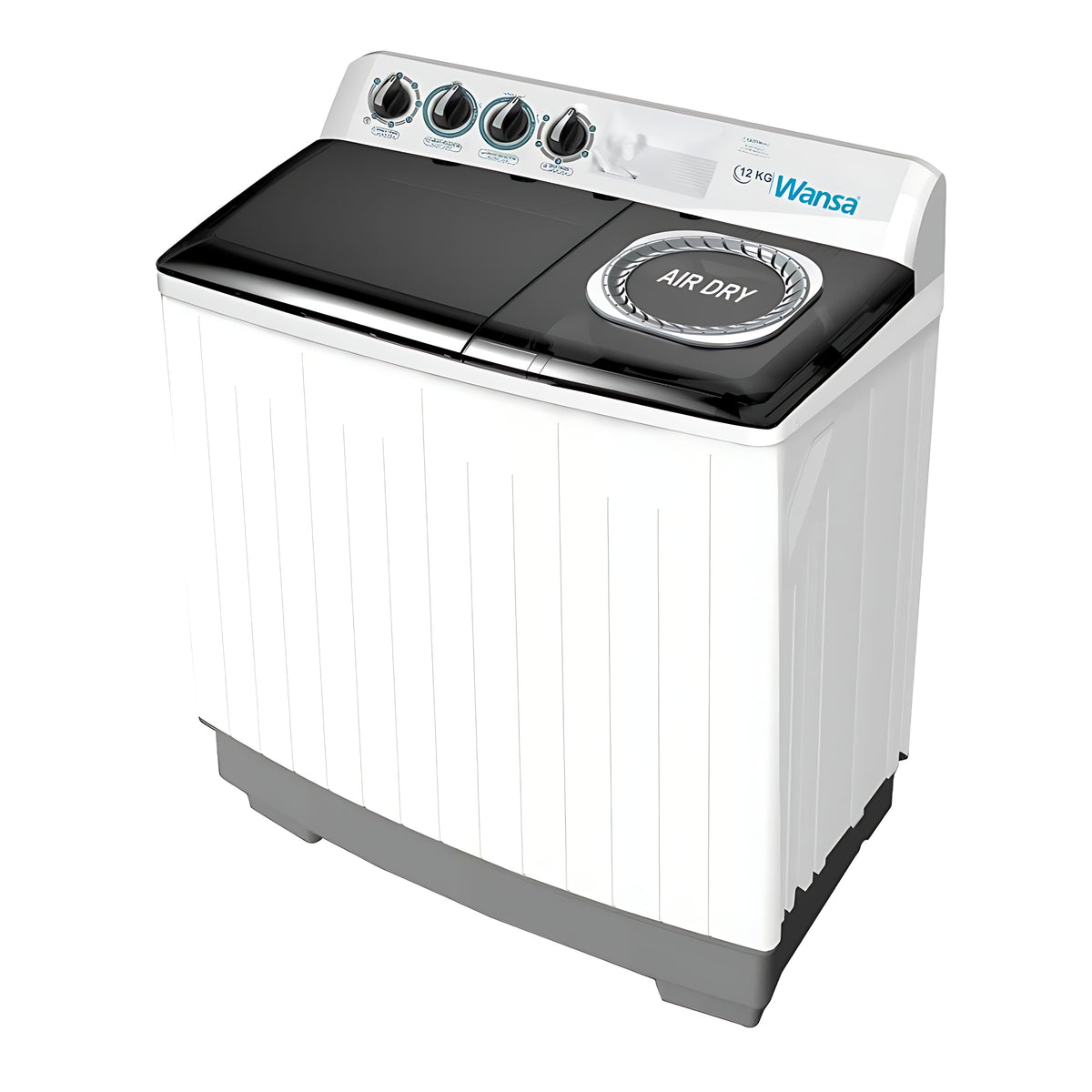 Wansa Twin Tub Washing Machine, 12Kg Washing Capacity, WTT120-WHM24C10 | White
