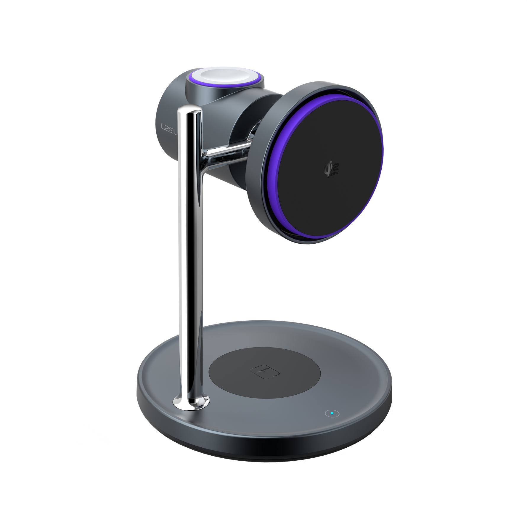 شاحن لاسلكي مكتبي من LZEL FlexDock Series 3-in-1 مغناطيسي | أسود