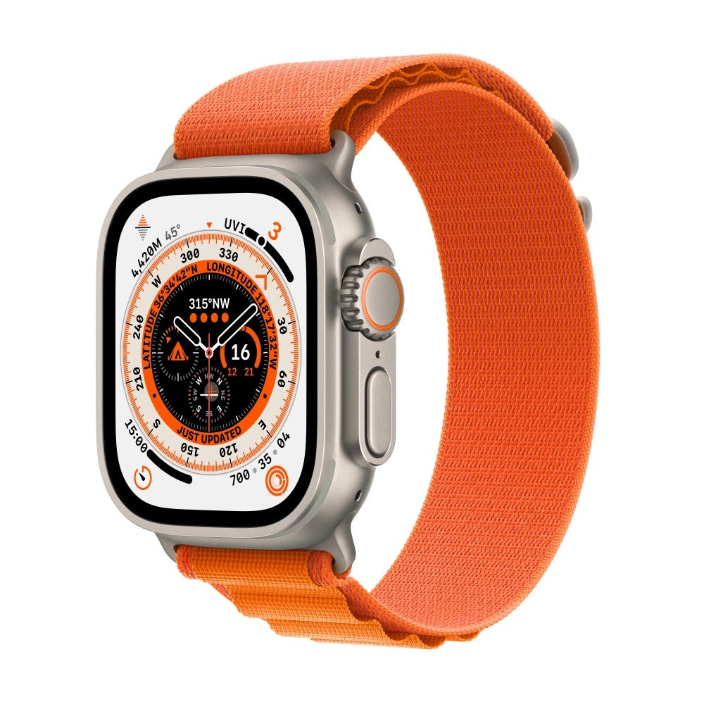 Apple Watch Ultra 2 GPS + Cellular 49mm Titanium Case with orange alpine Loop - M