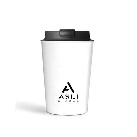 Asli 350ML Reusable Travel Coffee Cup White - HLT-2134 W