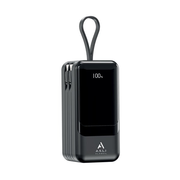 Asli Global 2-Cables 2-USB 20000mAh PD Power Bank | Black