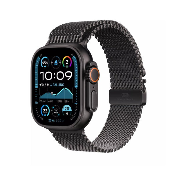 Apple Watch Ultra 2 (2024) - 49mm - GPS + Cellular - Black Titanium Case - Milanese Loop - M | Black