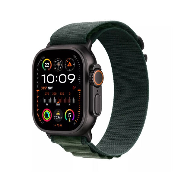 Apple Watch Ultra 2 GPS + Cellular 49mm (2024) Black Titanium Case with Dark Green Alpine Loop - M