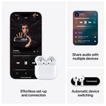 سماعات Apple AirPods 4 مع خاصية عزل الضوضاء | أبيض