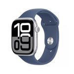 Apple Watch Series 10 - 46mm - GPS  Silver Aluminium Case With Denim Sport Band - M/L