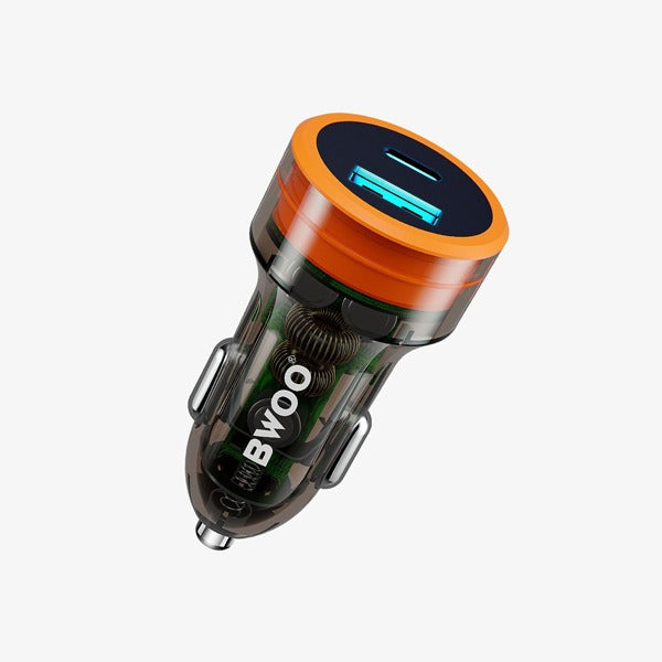 BWOO 38W USB-A+USB-C 2 in 1 Transparent Car Charger