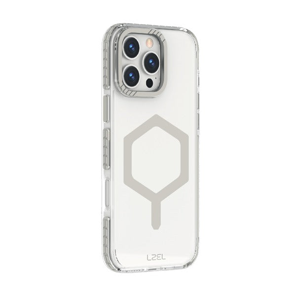 LZEL iPhone 16 Pro Mag Hexa Defender Clear Gold Case