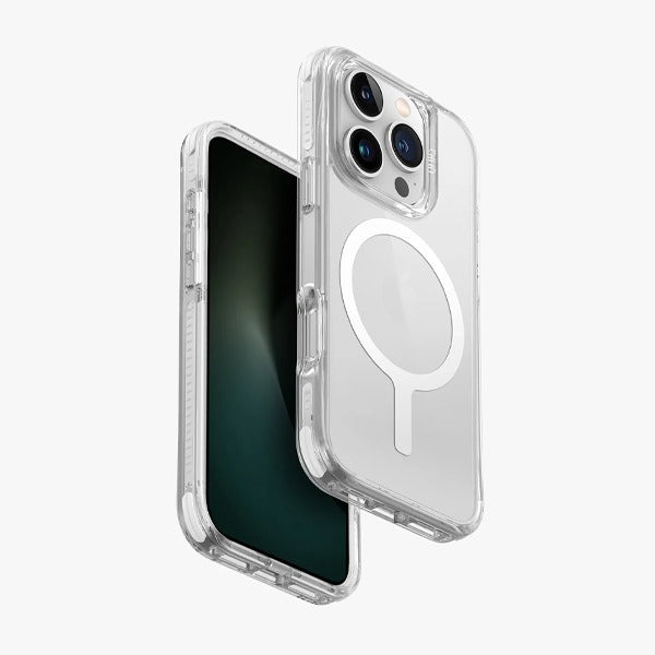 كڤر حماية Hybrid Combat لهاتف iPhone 16 Pro متوافق مع MagSafe من Uniq | أبيض مضيء