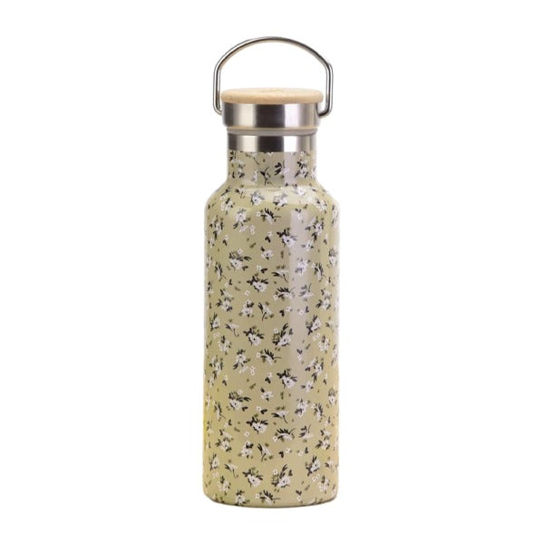 Stainless Steel Bottle 500ml Flowers Beige