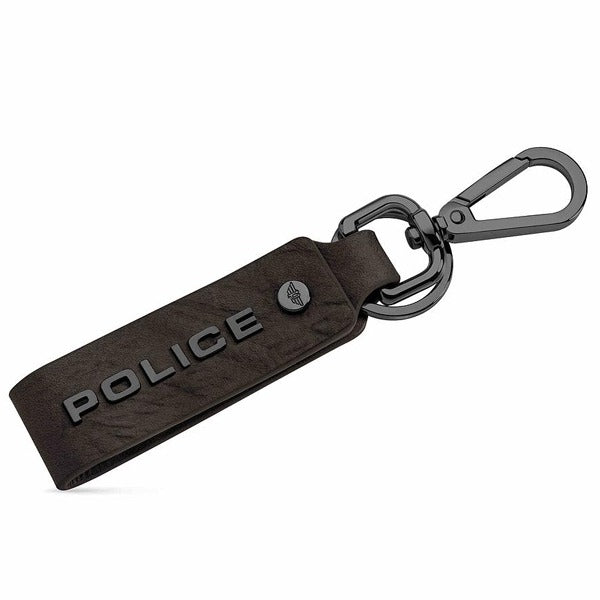 Police Leather Keyring Droid Brown