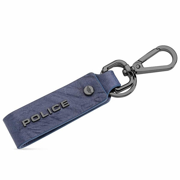 Police Leather Keyring Droid Blue