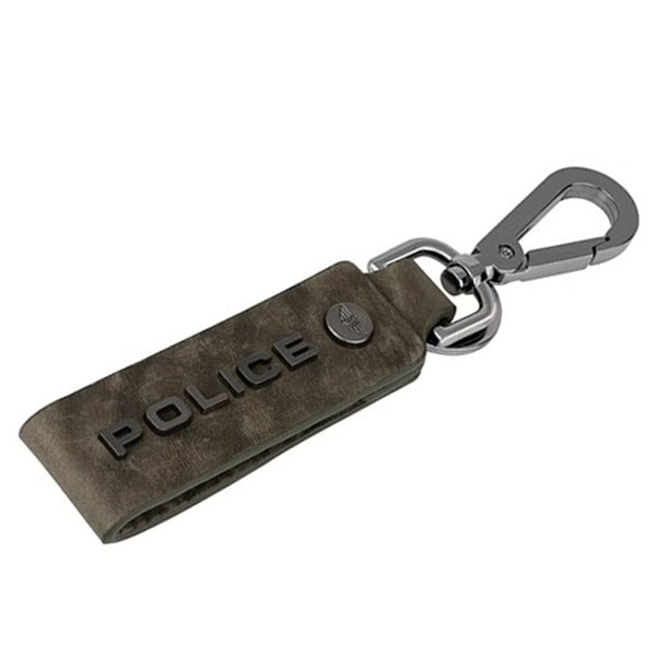 Police Leather Keyring Droid Green