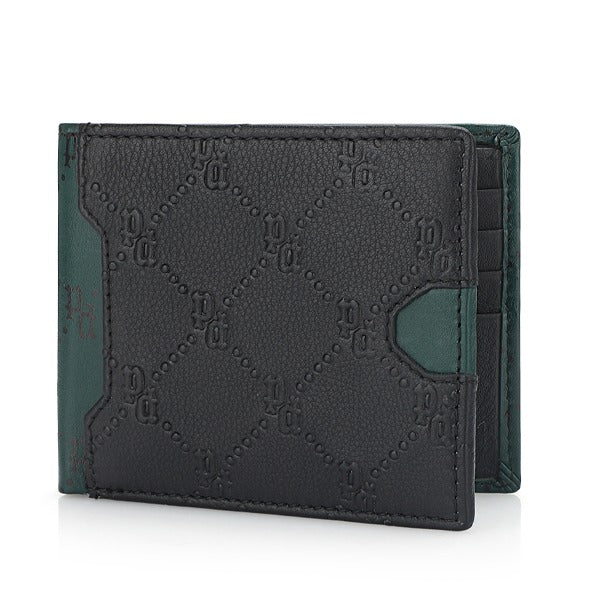 ECHO Mens Leather P Embossed Wallet-11X9 cm Black