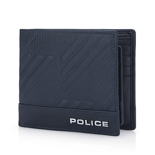 Police Nouveau Mens Leather Wallet w/ Debos Elect Xtra Card Holder Navy