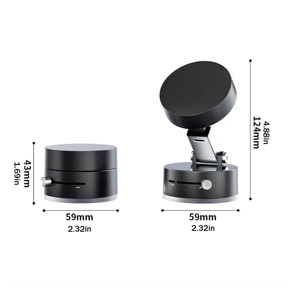 Magnetic Vacuum Suction Cup Phone Holder Multifunctional Foldable Storage Black