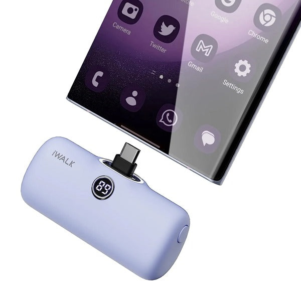 Iwalk Fast Charge 4800 mAh Pocket Battery Type-C Purple