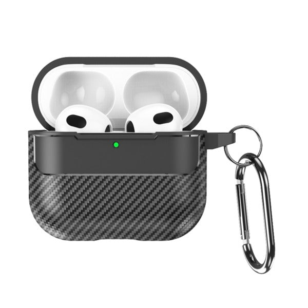 AirPods 4 TPU Carbon Fiber Texture Protective Case Black