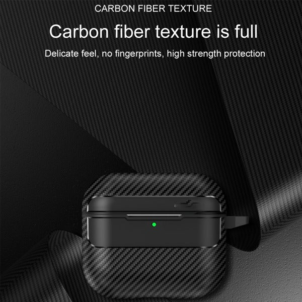 AirPods 4 TPU Carbon Fiber Texture Protective Case Black