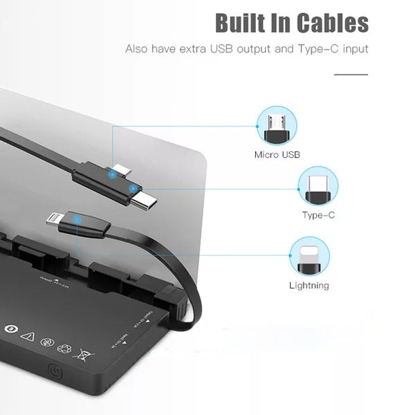 WST 8X 8000 mAh Tanks With Lightning And Micro And Type-C Cable Black