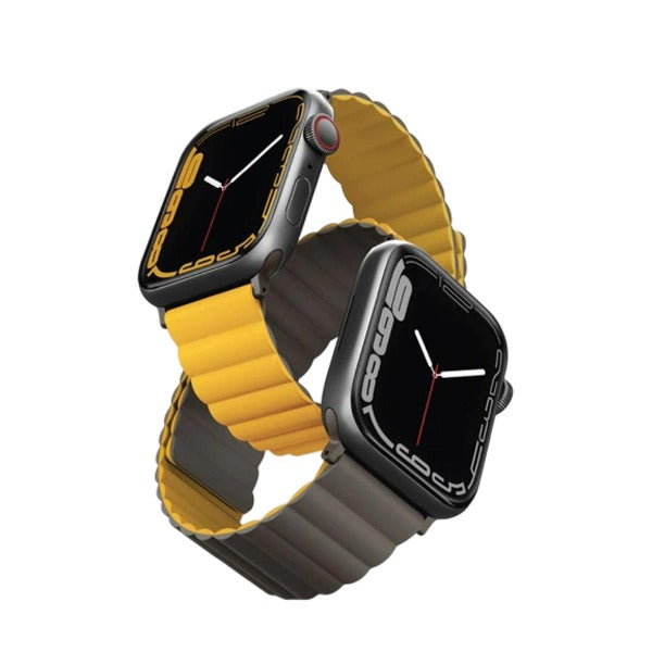 Uniq Revix Reversible Magnetic Apple Watch Strap 45/44/42mm - Mustard (Mustard/khaki)