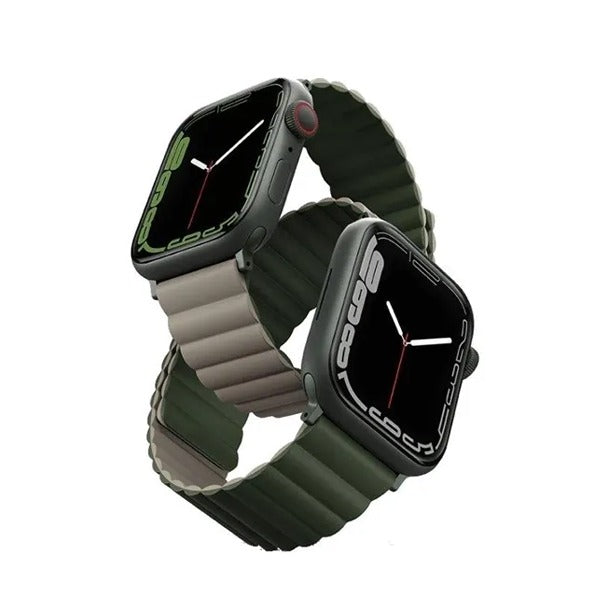 Uniq Revix Reversible Magnetic for Apple Watch Strap 42/44/45mm Pine (Green/Taupe)