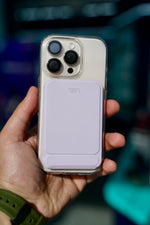 LZEL Magsafe PU Leather Card Holder And Tripod Stand Aegis Clio | Light Purple