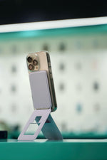 LZEL Magsafe PU Leather Card Holder And Tripod Stand Aegis Clio | Light Purple