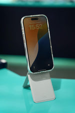 LZEL Magsafe PU Leather Card Holder And Tripod Stand Aegis Clio | Light Gray