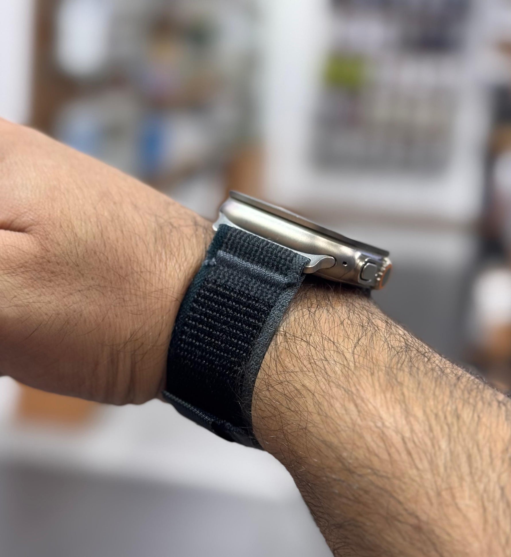 سوار مصنوع من القماش مع نايلون مدمج من ليزل 42/44/45/46/49مم لساعة أبل|أزرق/أسود